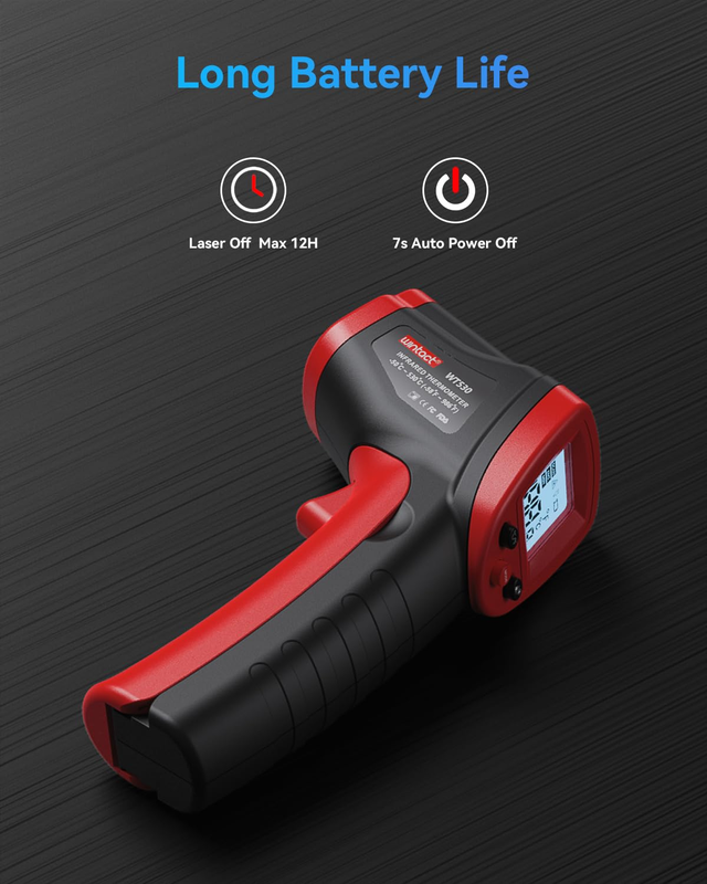 Infrared Thermometer Temperature Gun  58℉ to 1094℉, Digital IR Heat Surface Temp6