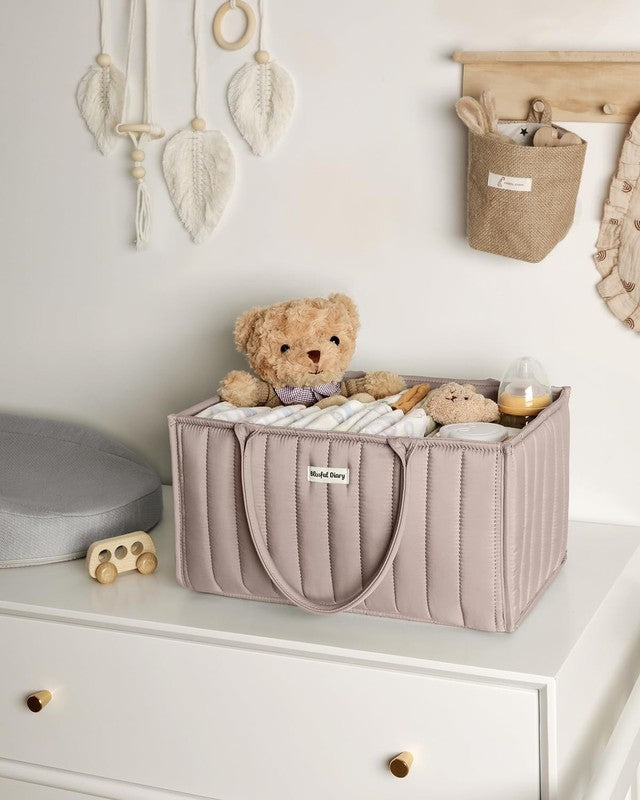 Baby Diaper Caddy Organizer Storage Basket Newborn Essentials Sand6