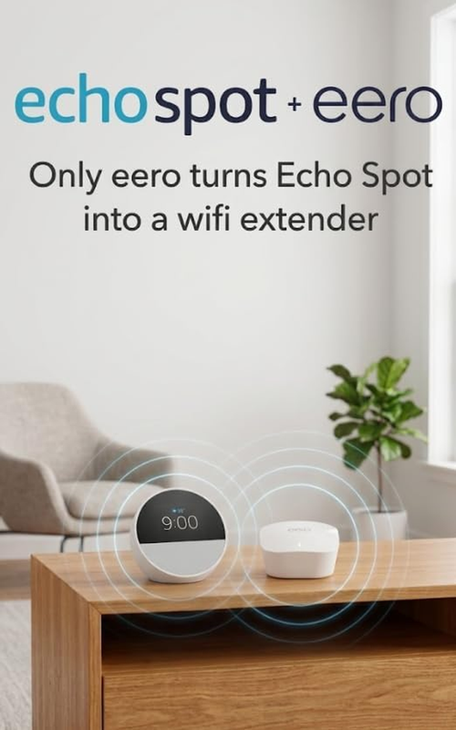 Amazon Echo Spot Smart Alarm Clock Alexa Built In Glacier White7