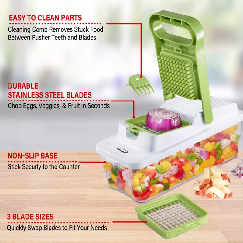 Green Food Chopper & Vegetable Dicer with 6.75 Cup Storage Container1