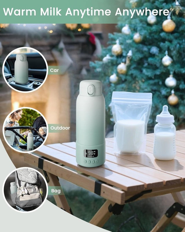 Portable Baby Bottle Warmer 17oz Dual Heat Fast Travel Outdoor Green2