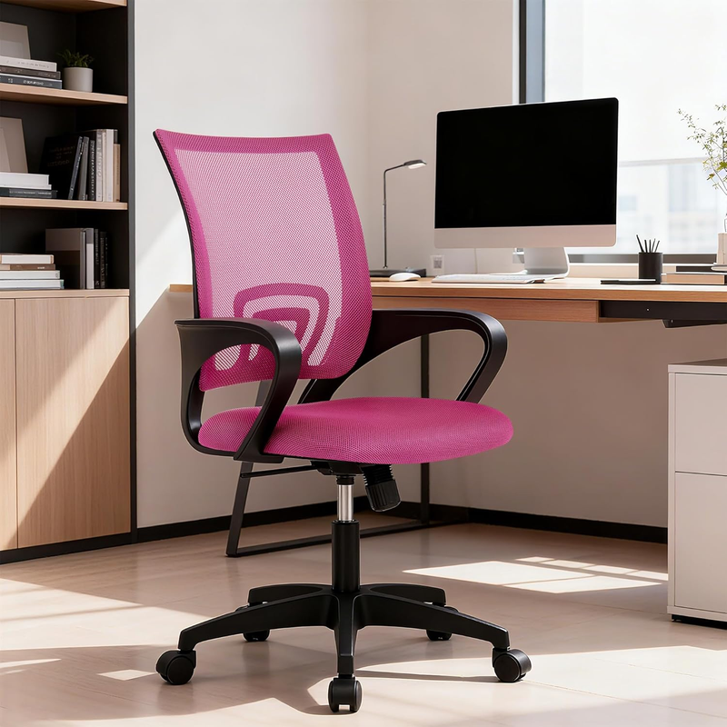 Ergonomic Office Chair Mid Back Lumbar Support Adjustable Height Breathable1