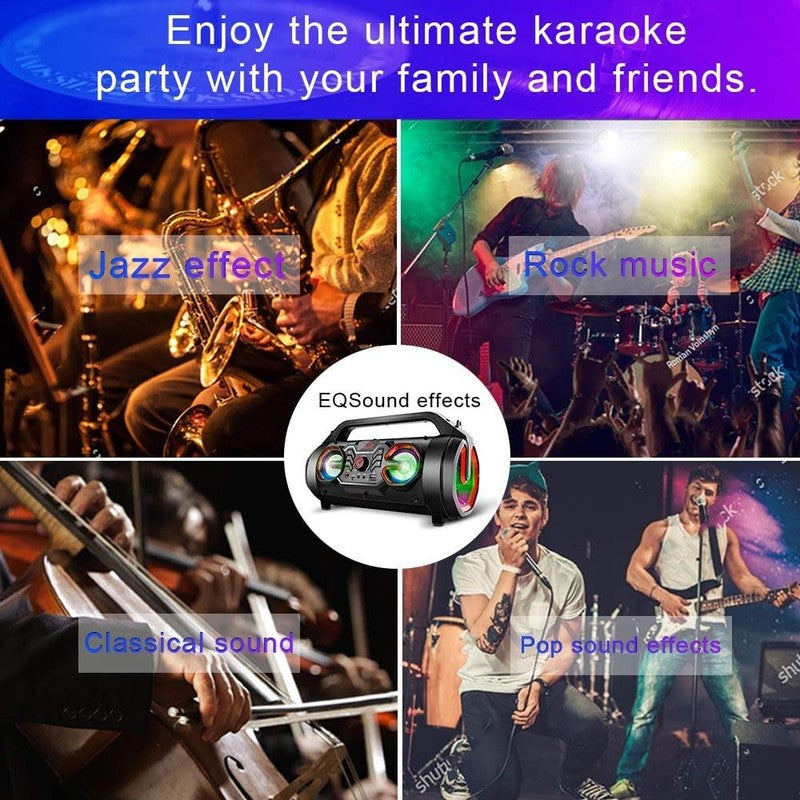 Portable Bluetooth Speaker, Subwoofer, 30W, FM Radio, RGB Lights, 10H Playtime5