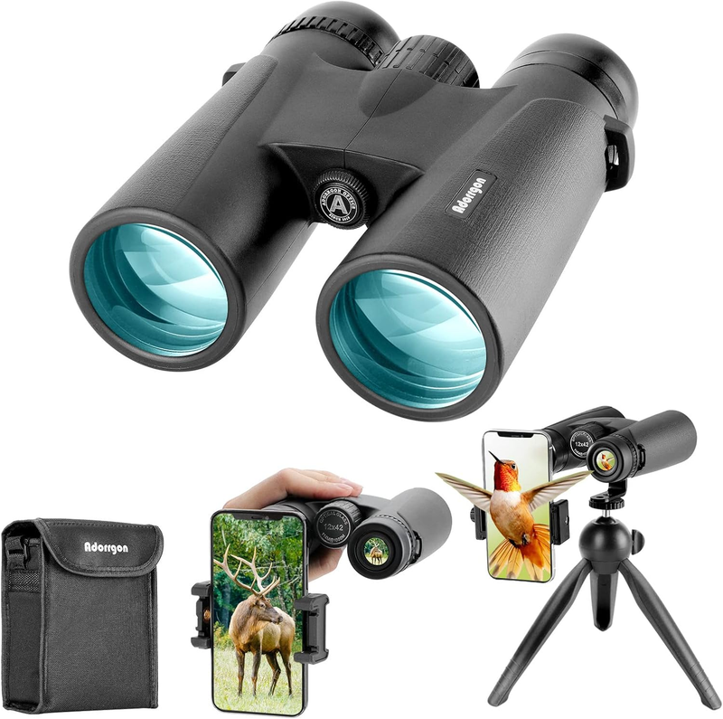 12X42 HD Binoculars with Tripod & Phone Adapter for Bird Watching Adventure0
