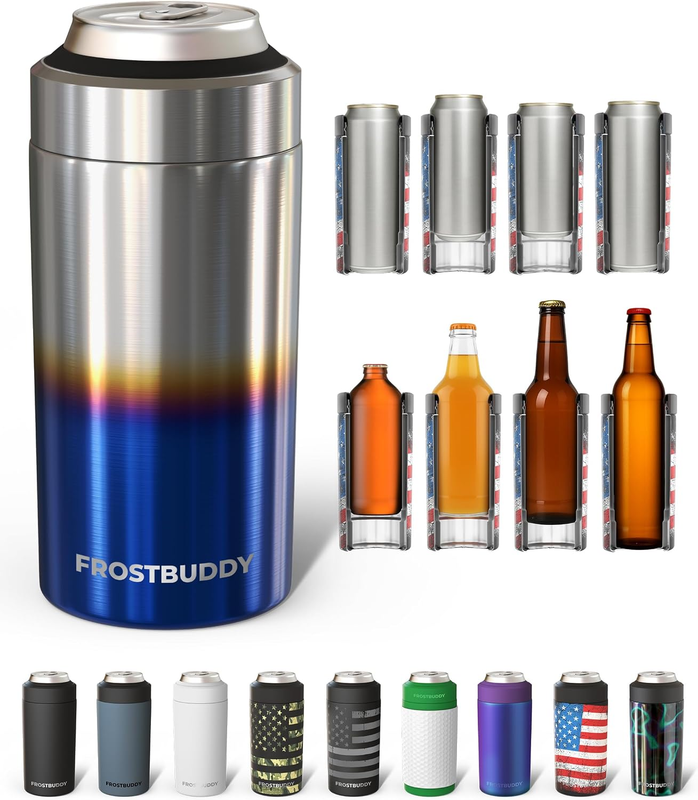 Universal Can Cooler Stainless Steel Fits 12oz 16oz Slim Cans Bottles9