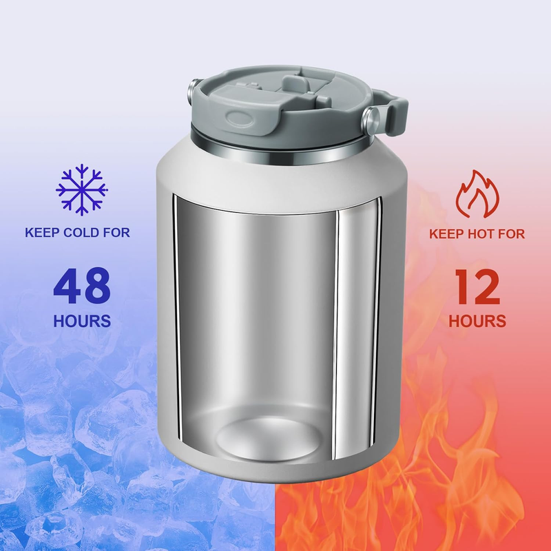 40oz Stainless Steel Tumbler with Handle Straw Lid Insulated Travel Mug2