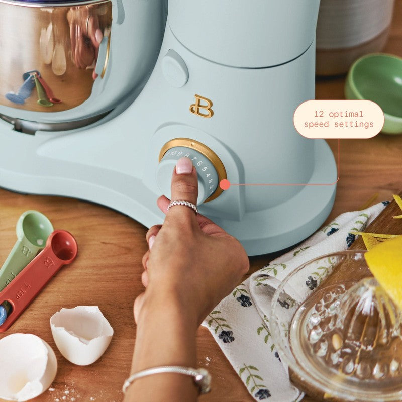 3.5 Qt Tilt Head Stand Mixer Hydrangea w/ Flat Beater Dough Hook & Whisk5