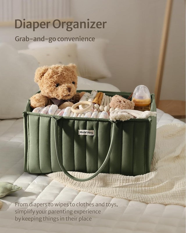 Baby Diaper Caddy Organizer Storage Basket Newborn Essentials Green3