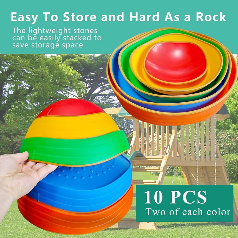 10pcs Kids Balance Stepping Stones Obstacle Course Non Slip Outdoor2