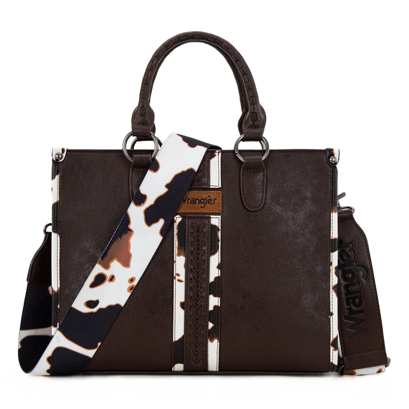 Wrangler Cow Print Tote Bag Women Western Boho Satchel Top Handle Handbag8
