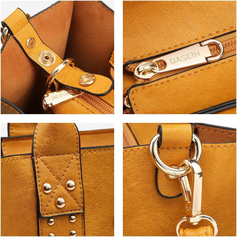 3Pc Women’s Handbag Set Tote Satchel Shoulder Top Handle Purse Wallet5