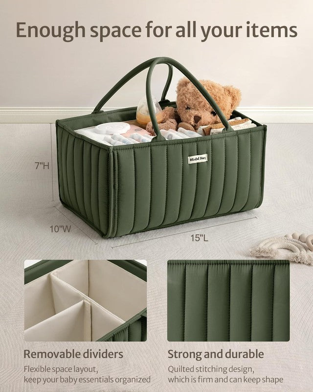 Baby Diaper Caddy Organizer Storage Basket Newborn Essentials Green2