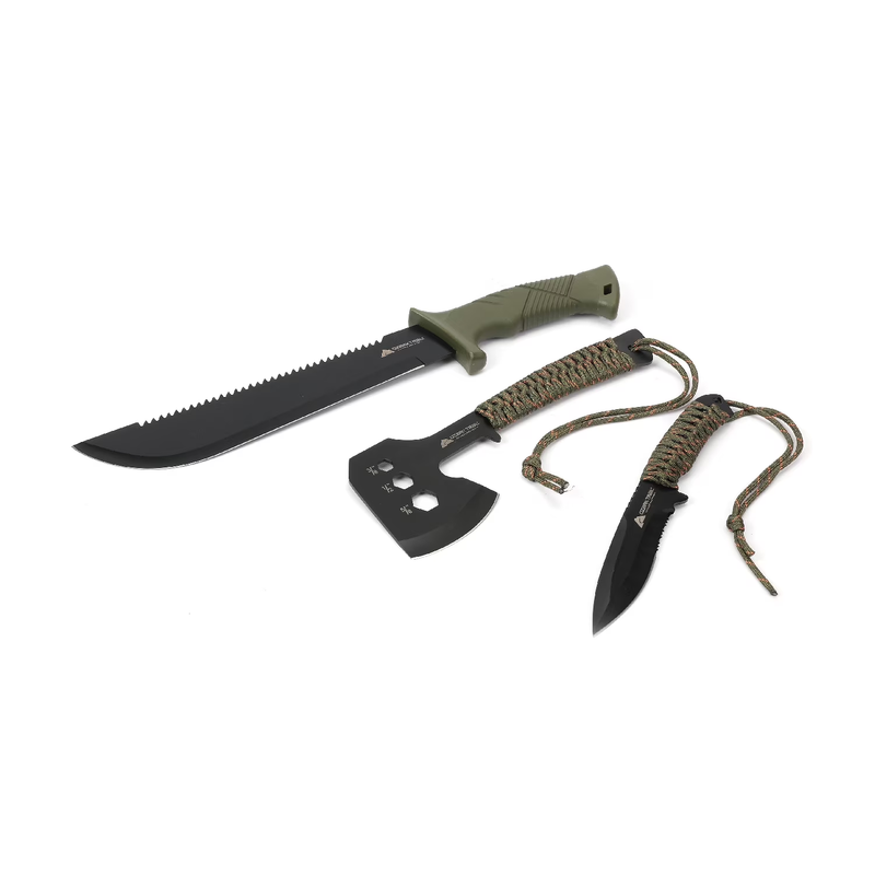 12 Pack Camping Tool Set Flashlight Machete Hatchet Knife Survival Kit10