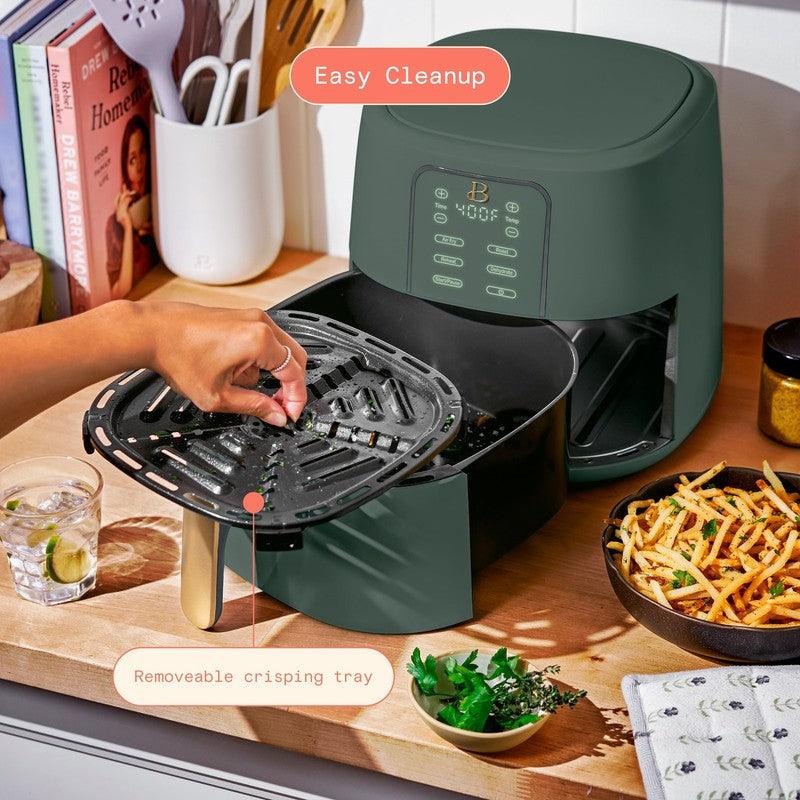 6 Qt Air Fryer w/ Turbocrisp Technology Evergood Ceramic Nonstick Thyme Green7