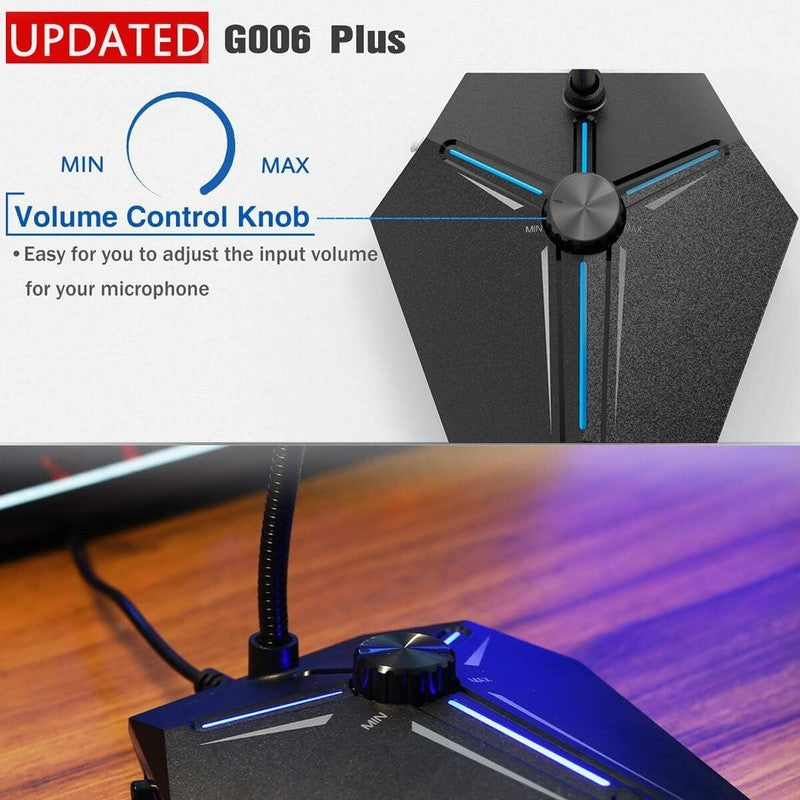 USB Computer Microphone, Desktop Condenser Mic w/ Mute & Volume Knob4