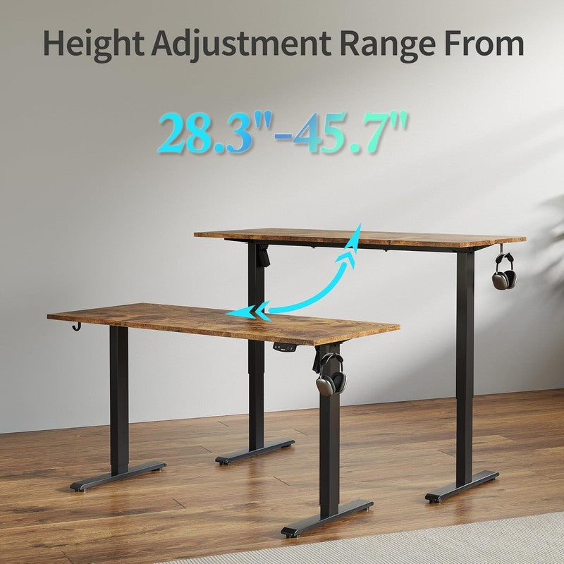 48"x24" Electric Standing Desk Adjustable Sit Stand Computer Table Rustic Brown5