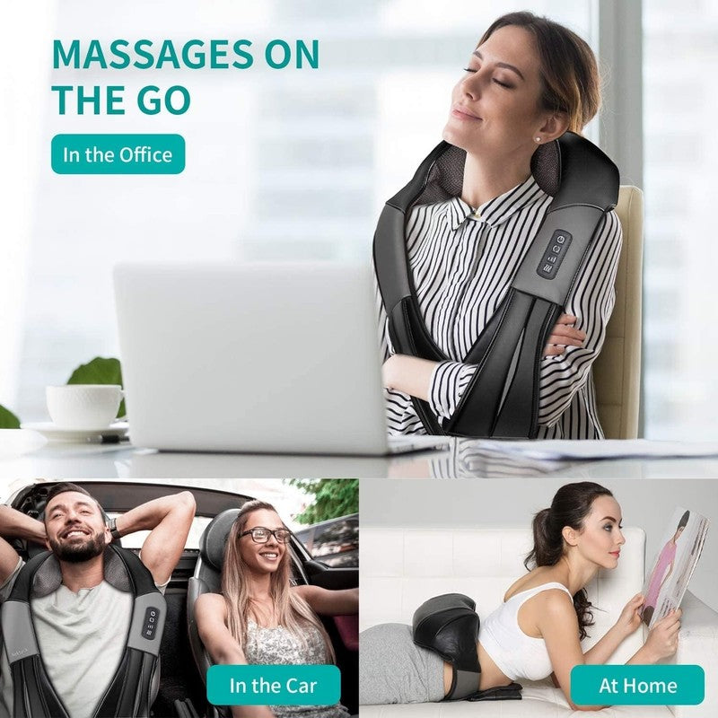 Shiatsu Neck Massager for Pain Relief Deep Tissue with Heat, 3D Kneading Massage7