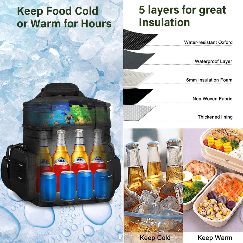 xpandable Tactical Insulated Lunch Box 16L Blue Leakproof Cooler Bag Heavy Duty5