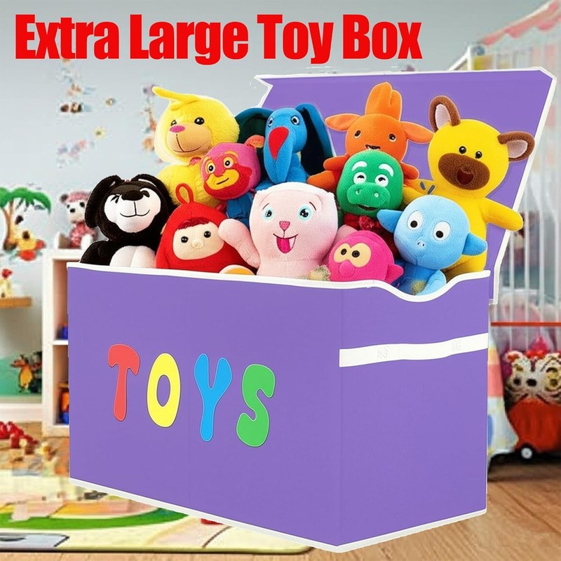 Toy Box Chest Collapsible Kids Storage Bins Extra Large Organizer Purple4