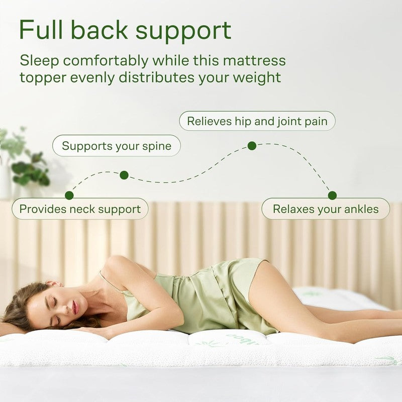 Ultra Soft Queen Size Mattress Topper - Viscose Made from Bamboo Pillow Top Matt3