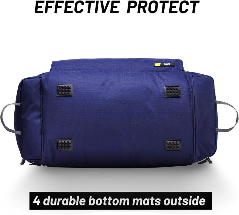 60L Large Gym Duffle Bag w/ Shoe Compartment Lightweight Sports Travel Navy3