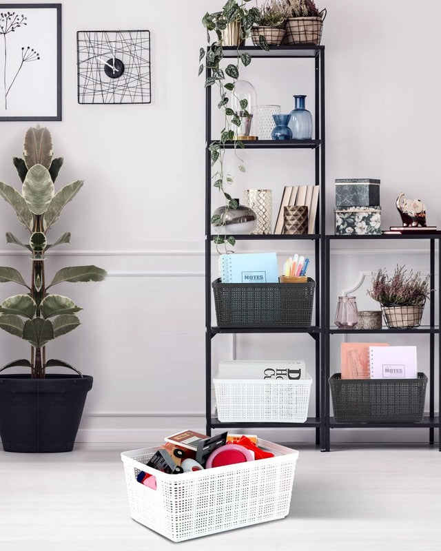 6-Pack Storage Baskets, Plastic Organizer Bins for Closet, Desk, Shelves5