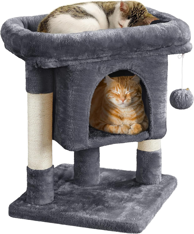 23.5" Cat Tree Tower with Condo, Sisal Scratching Posts & Activity Center9