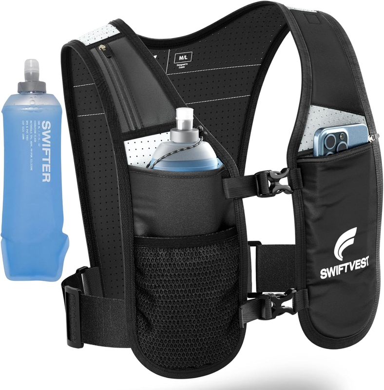Running Phone Holder Vest with 500Ml/17Oz Water Bottle | Reflective Hydration Ve7