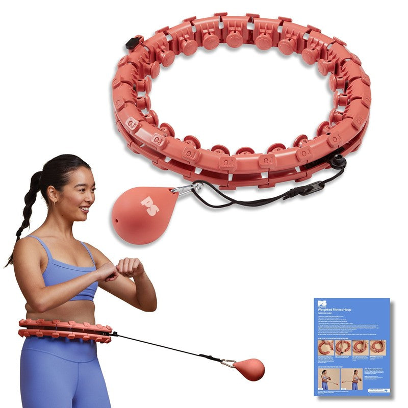 Adjustable Fitness Hoop with Weighted Ball, Coral, 1 Count0