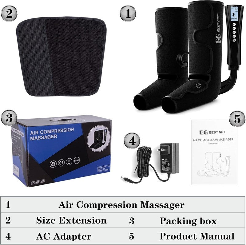 Air Compression Leg & Foot Massager with Heat for Pain, Swelling & Fatigue7
