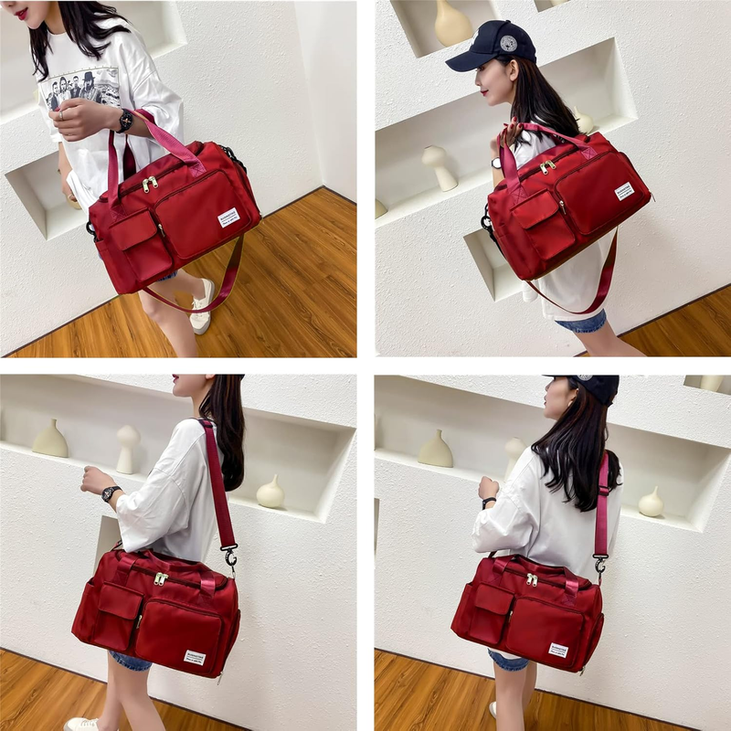 Women Gym Duffle Bag Travel Weekender Carry On w/ Shoe Compartment1