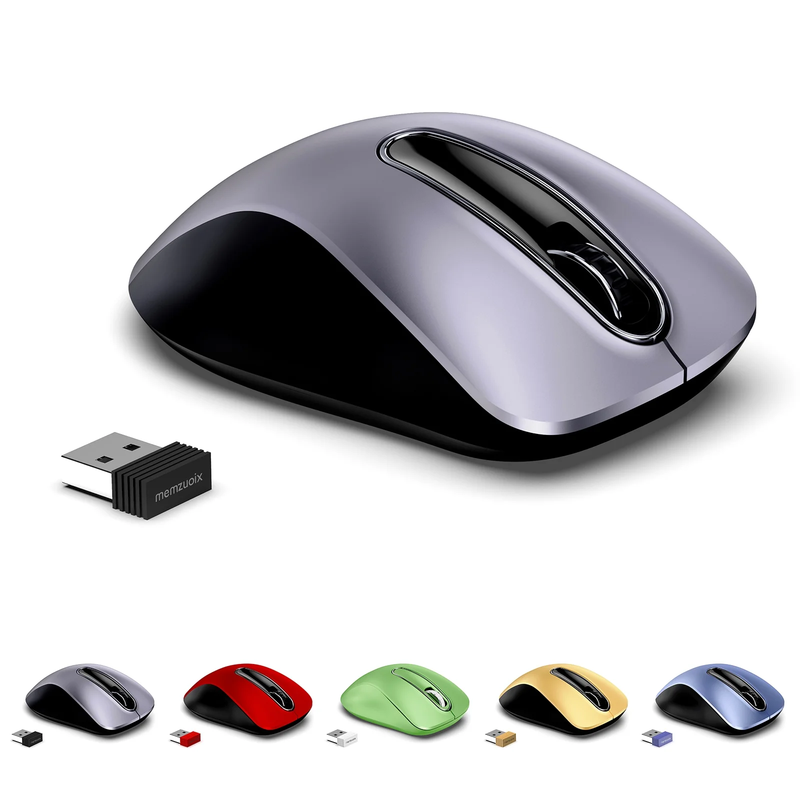 2.4G Wireless Mouse 1400 DPI 5 Button USB Receiver for PC Laptop Gray0