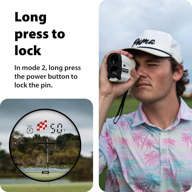 GS24 Golf Rangefinder 7X 1200 Yards Flag Lock Vibration Slope Continuous Scan4