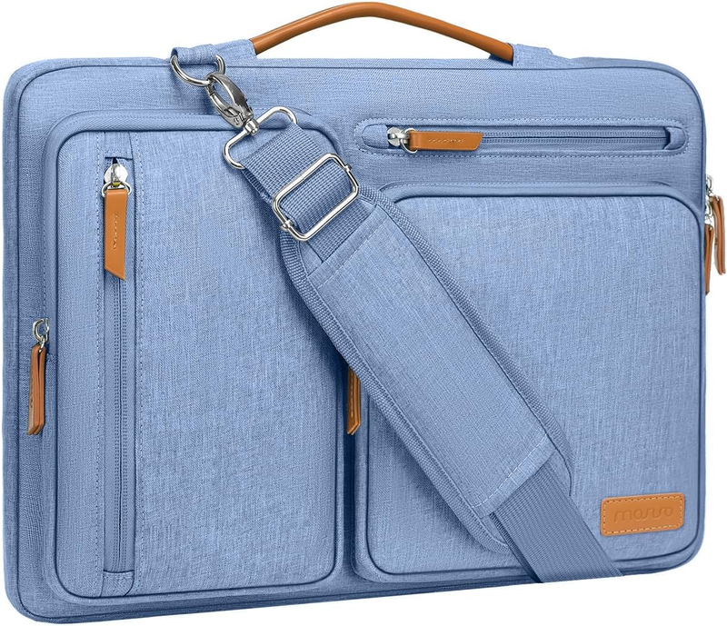 15.6 Inch Laptop Shoulder Bag 360 Protective Messenger 4 Zipper Pockets6