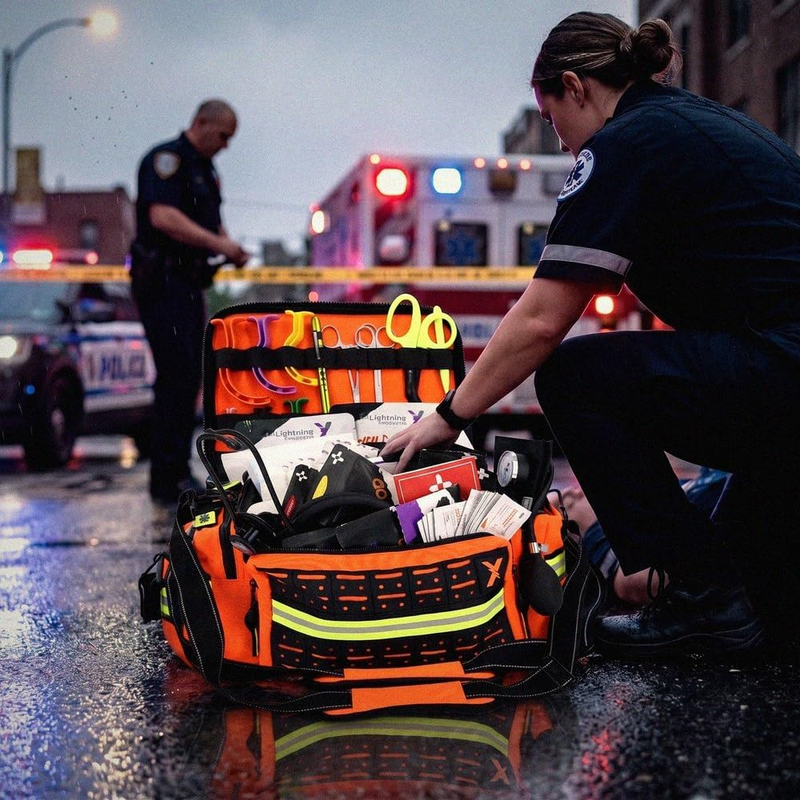 Lightning X EMT Bag LXMB25 Fully Stocked 240+ EMS Trauma Kit Orange1