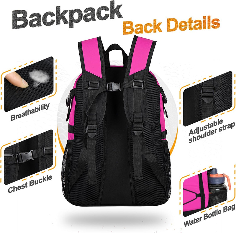 Soccer Basketball Backpack w/ Ball & Shoe Compartment Sports Travel Bag4