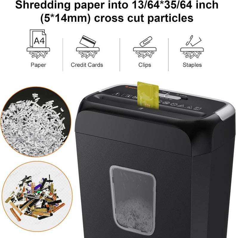 Compact 6-Sheet Crosscut Paper Shredder with 3.4 Gal Wastebasket - C237-B2