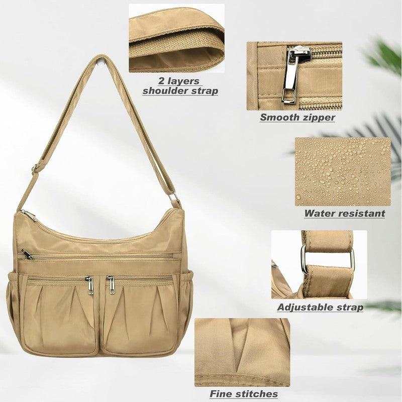 Women Crossbody Bag Waterproof Nylon Lightweight Shoulder Large Purse Handbag6