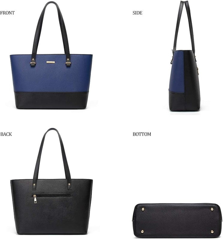 Women Fashion Synthetic Leather Handbag Set 4PCS Tote Shoulder Satchel Purse1