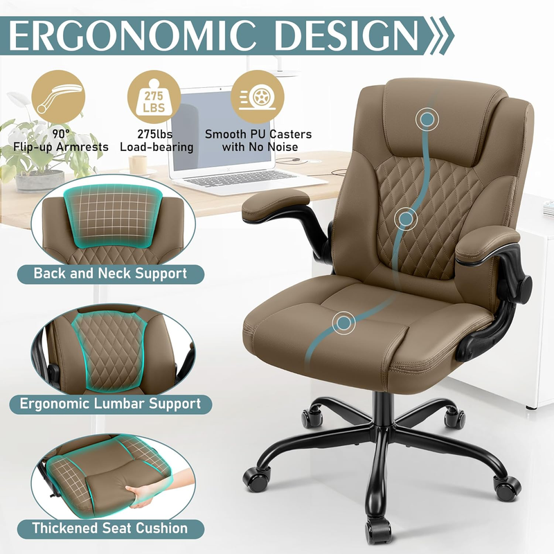 PU Leather Office Chair Ergonomic Swivel Desk Gaming Chair Wheels5