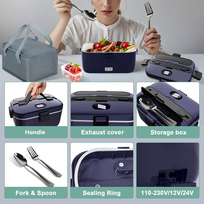Electric Lunch Box 100W 1.8L Heated Food Warmer Portable 12/24V 110 230V Car3