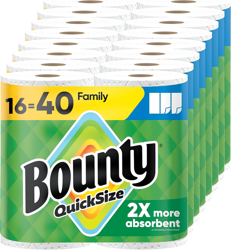 Paper Towels Quick Size White 16 Family Rolls 40 Regular Rolls0
