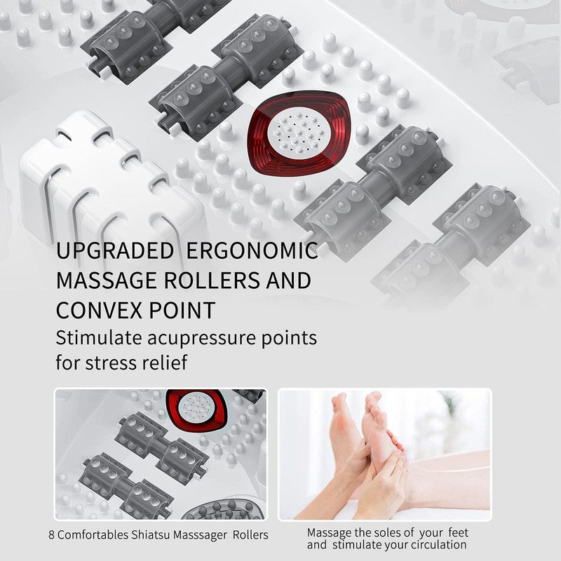Foot Spa Bath Massager with Heat, Epsom Salt,Bubbles, Vibration and Red Light, T5