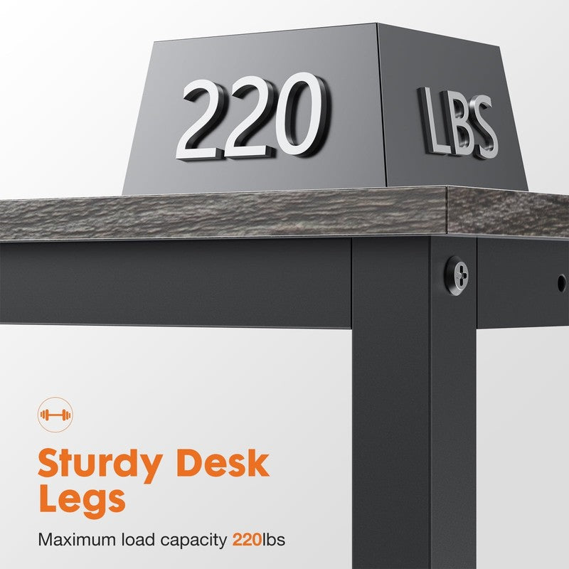 49" Modern L Shaped Computer Desk w/ Storage Shelf & Side Bag Gray3