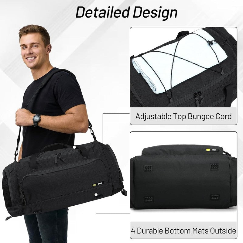 60L Large Gym Duffle Bag Shoes Compartment Lightweight Workout Travel3