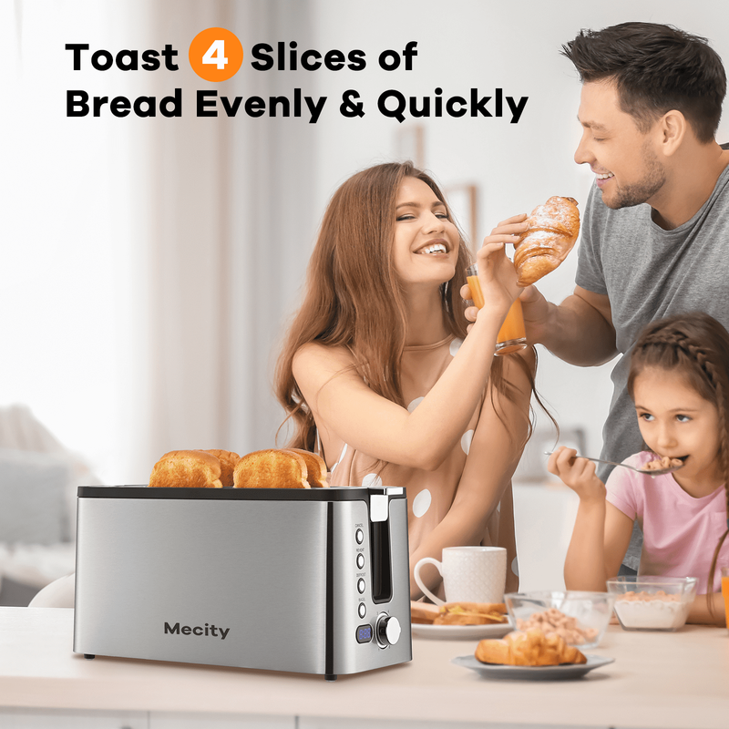 4-Slice Toaster Stainless Steel 1300W Countdown Timer Crumb Tray Silver8