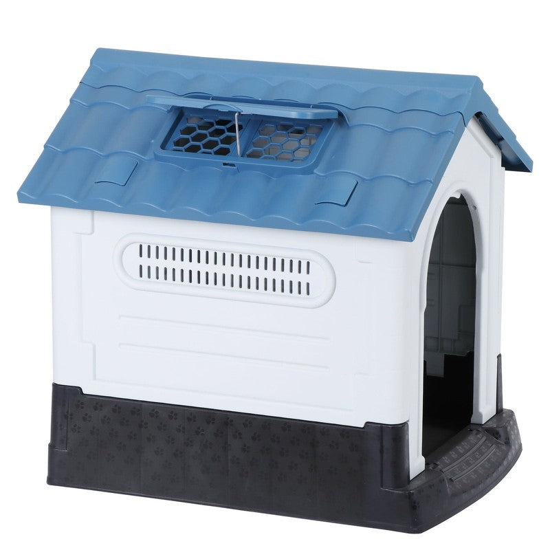 26-In Plastic Small Dog House Portable Pet Puppy House Shelter W/Skylight, Blue9