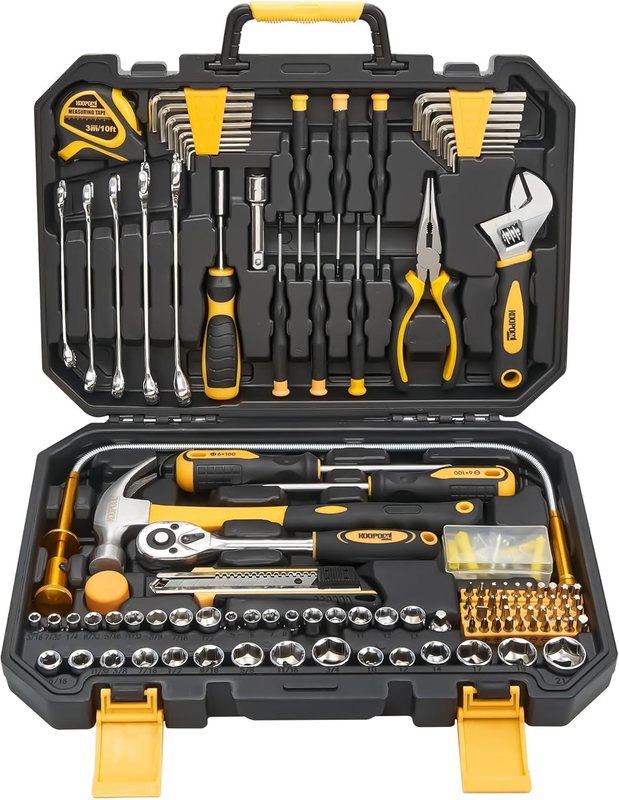 159 Piece Tool Box, Tool Set for Mechanic and Car, General Household Home Tool K8