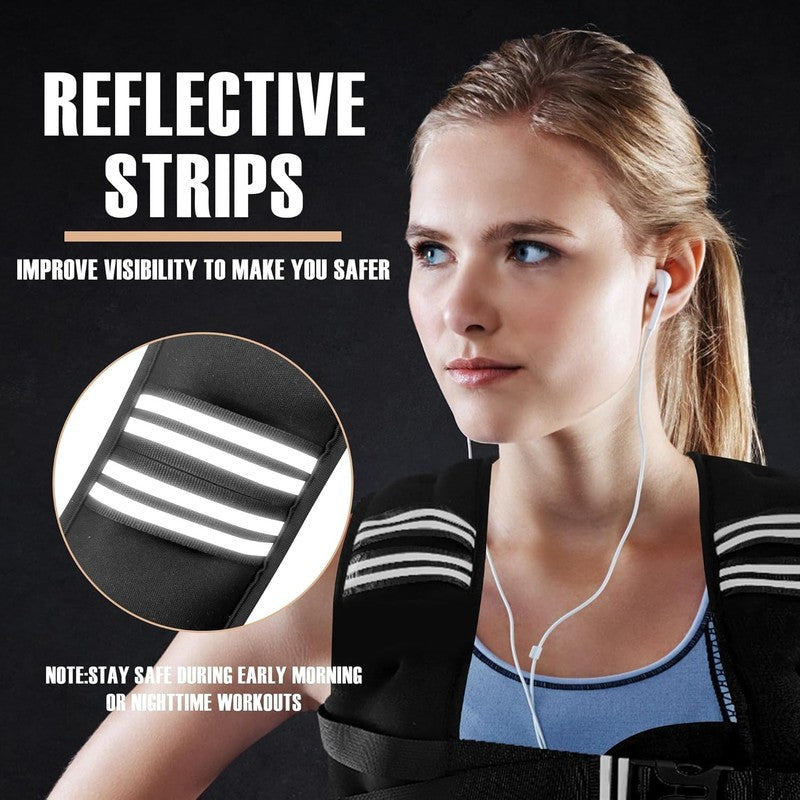 Weighted Vest 5 30Lbs for Men Women w/ Reflective Stripe for Workout Running2