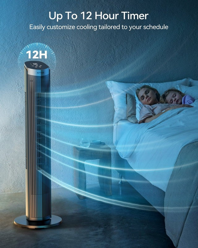 40 Inch Tower Fan for Home, 70° Oscillating Standing Floor Fan with Remote, 5 Sp5